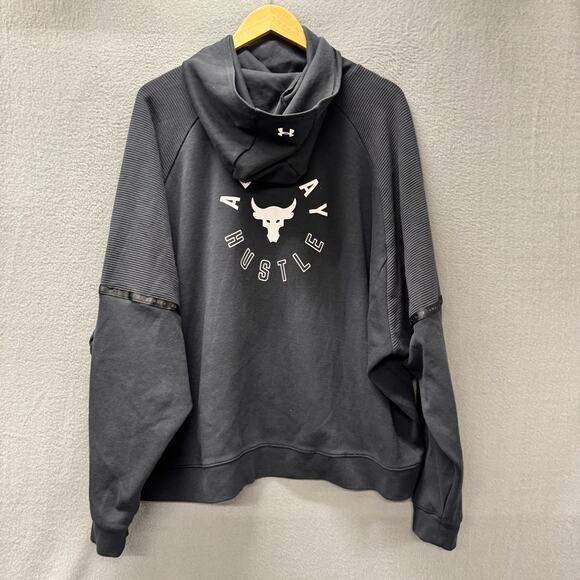 Project Rock Hoodie Womens Small Black Oversized ALL DAY HUSTLE Under armour - Picture 3 of 11